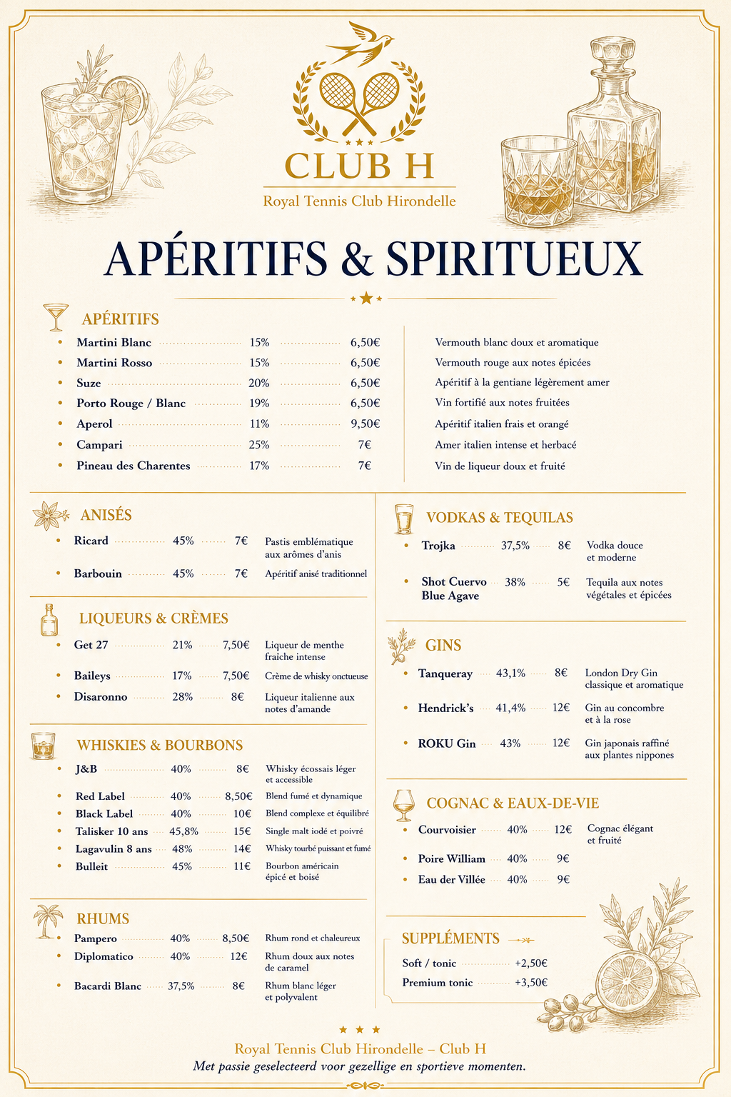 Apéritifs & Spiritueux